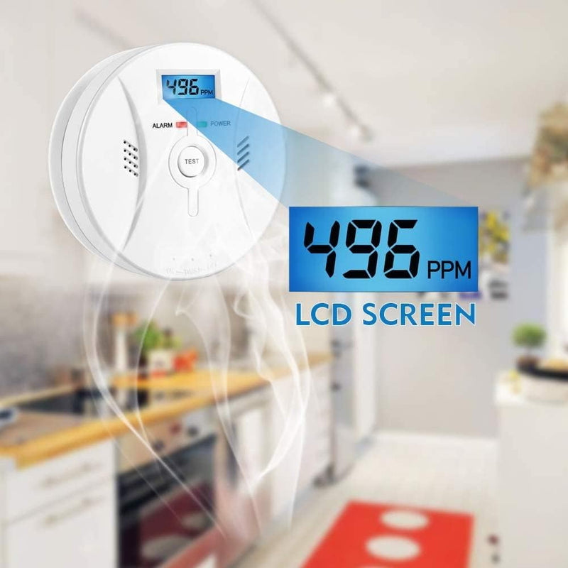 Kohlenmonoxid Warnmelder mit LCD Display CO Melder Lauter 85 Db Alarm Kohlenmonoxid Melder mit Kohle