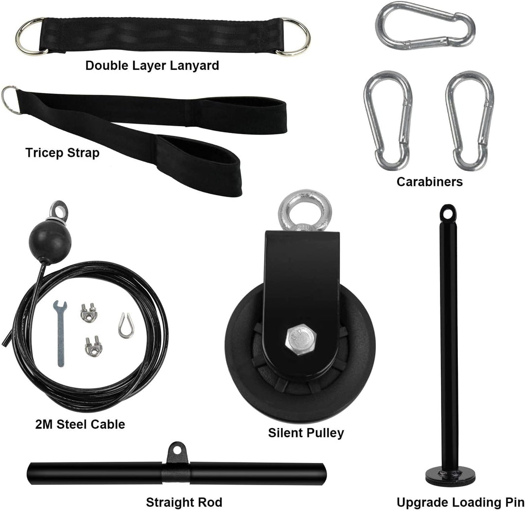 LFJ Fitness Latzug Gym Kabelzug Unterarmtrainer Arm-Krafttraining Trizeps Seil Gewicht Fitnessgerät