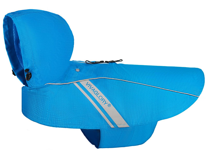 VIVAGLORY Hunderegenmantel für kleine Hunde, einfach an- und ausziehbare Regenbekleidung, reflektier