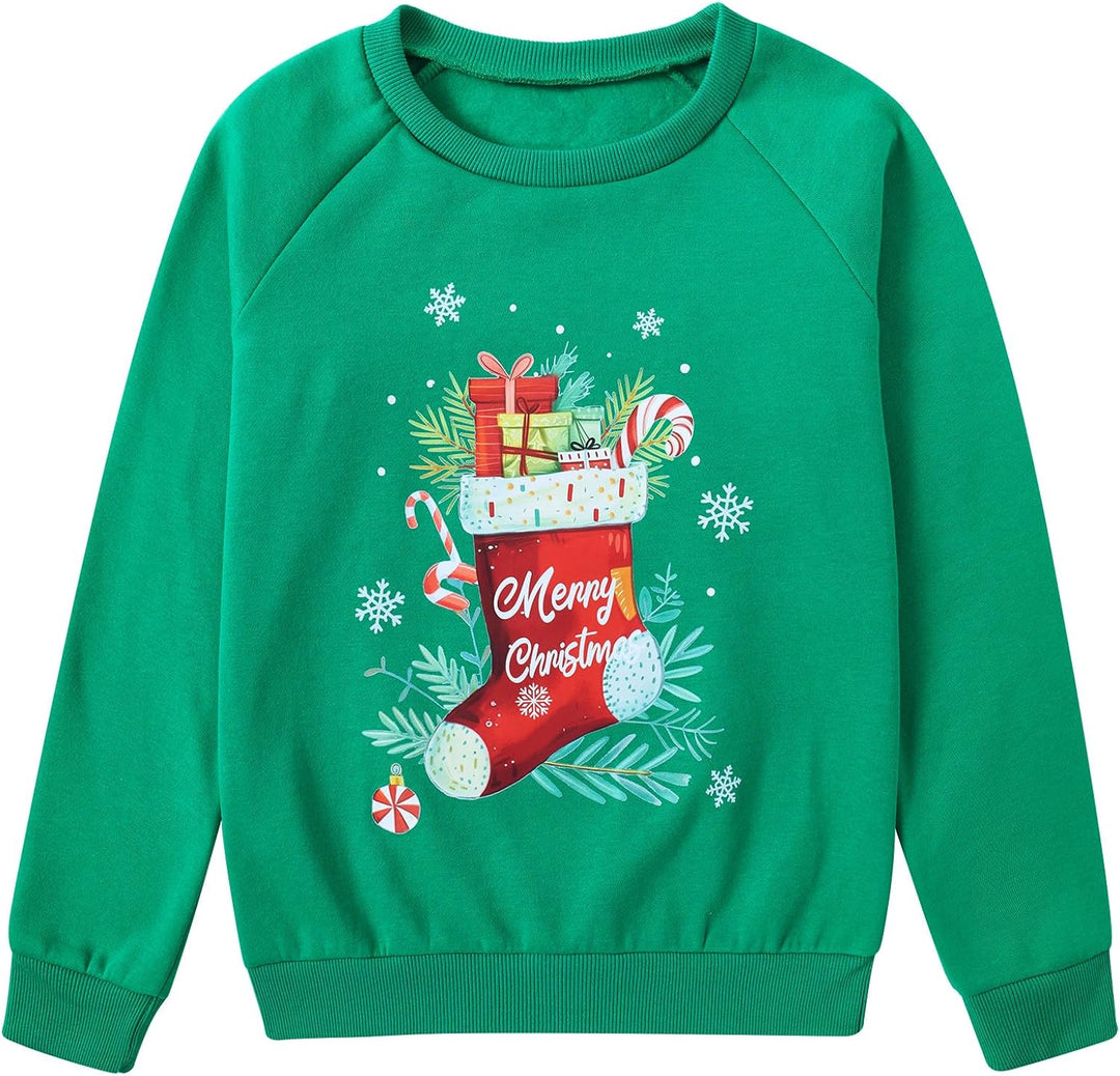 SFreeBo Kinder Weihnachts Sweatshirt Mädchen-Pullover Winter Langarm T-Shirt Oberteil Unisex Jungen
