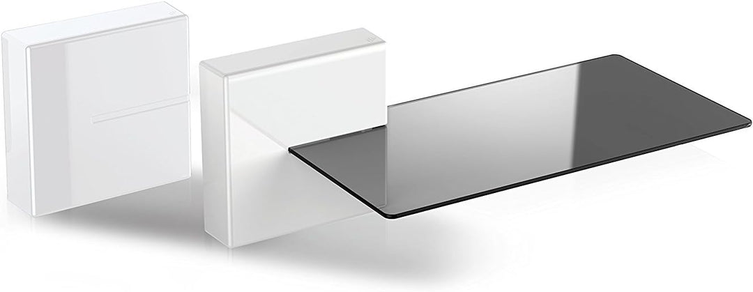 Meliconi 480522 Ghost Cubes Shelf White Stapelbare Kabelkanal mit Regalen aus Glas weiss Weiss Shelf