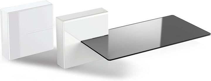 Meliconi 480522 Ghost Cubes Shelf White Stapelbare Kabelkanal mit Regalen aus Glas weiss Weiss Shelf