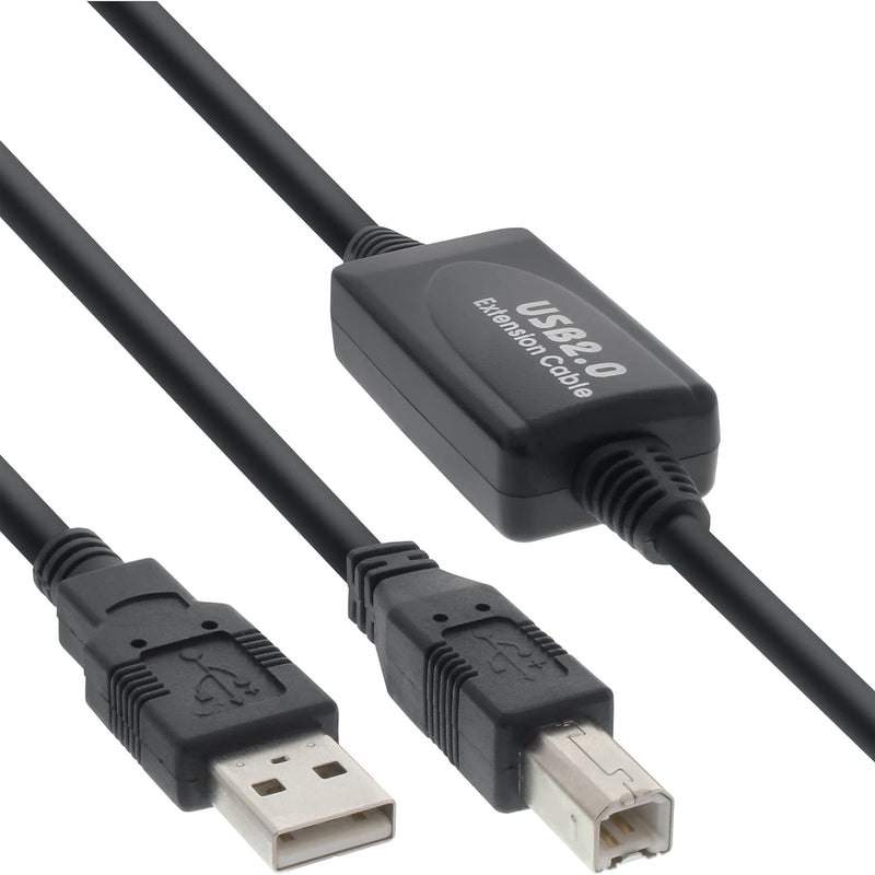 InLine 34511I USB 2.0 Kabel, aktiv mit Signalverstärkung "Repeater", A an B, 10m Single, Single