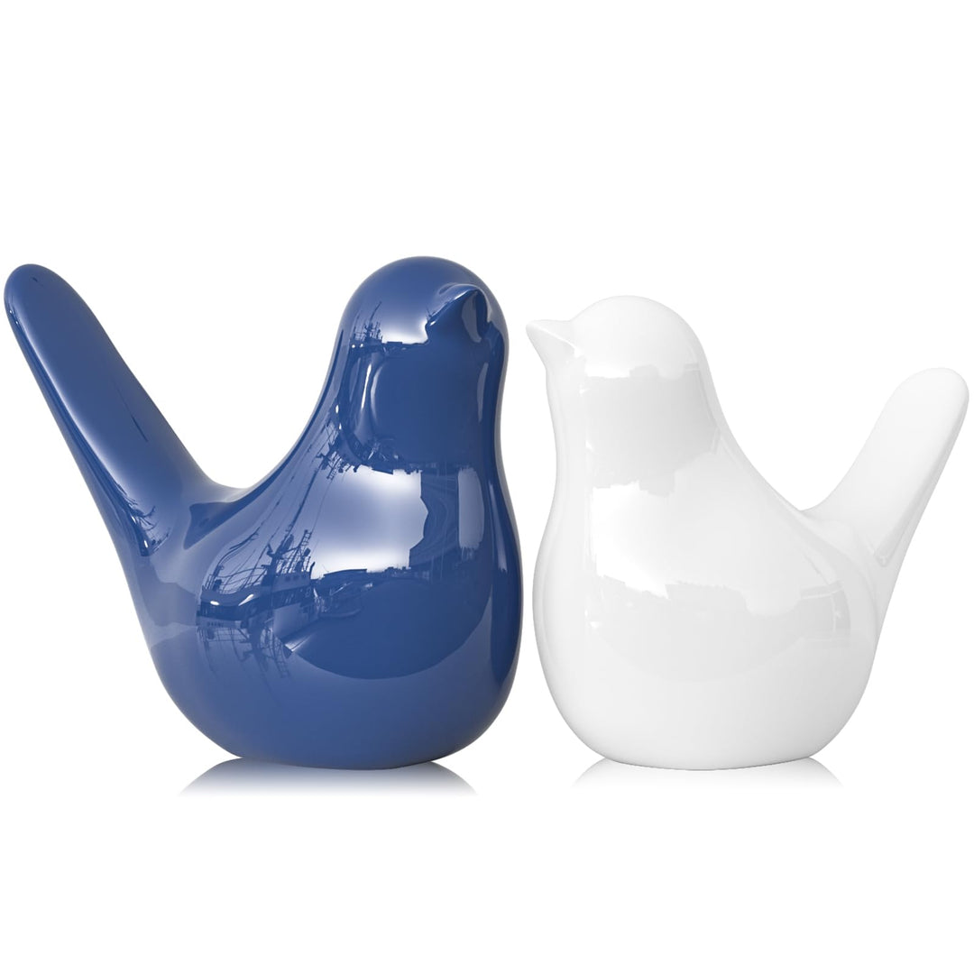 Kleine Keramik-Vogelstatue und Skulptur für Heimdekor-Akzente, moderne Tierornamente für Wohnzimmer,