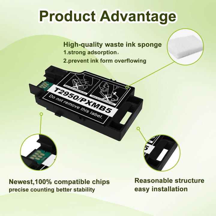 Hallosun T2950 T295000 C13T295000 PXMB5 Wartungsbox kompatibel mit Epson Workforce WF-100 WF-110 WF-