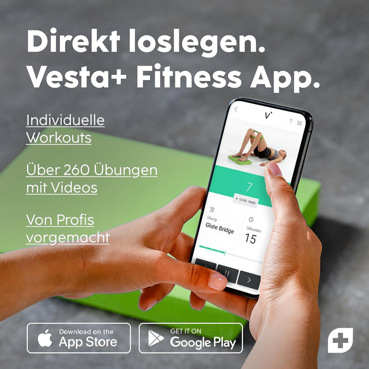 Vesta+ Balance Pad XXL + APP, Wackelpad und Gleichgewichtskissen - Balance Pad Physiotherapie für da