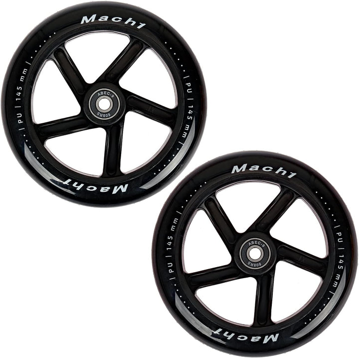 2 Stück 145x30mm Mach1 Kickscooter Rollen-Set inklusive Kugellager + Spacer - Cityroller Ersatz Reif