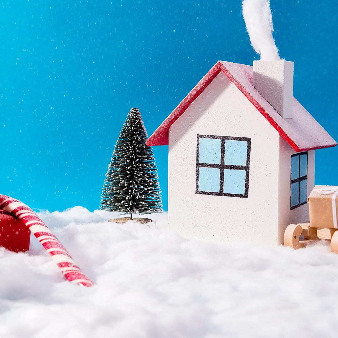 Hestya Weihnachten Schneedecken Rolle für Verschneite Dekoration Weiss Glitzer Weihnachtsdecke Kunst