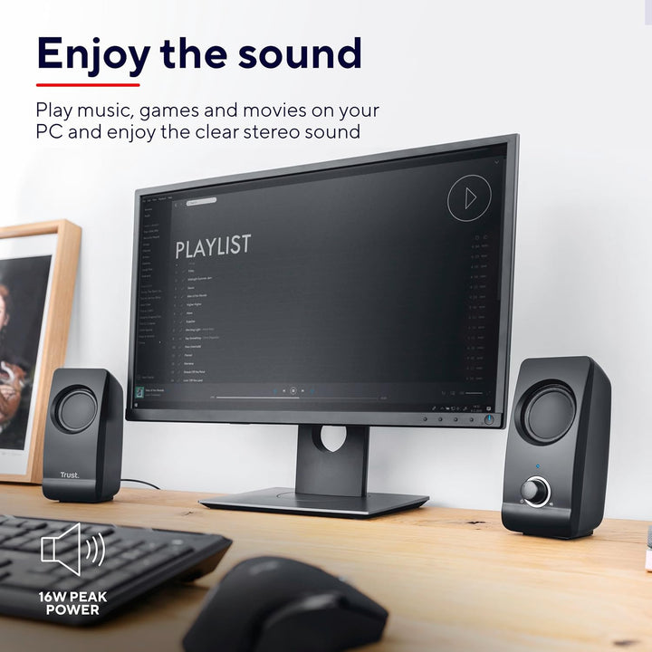 Trust Remo 2.0 PC Lautsprecher Boxen 16 W (8 W RMS), 3,5 mm Audioanschluss, Stromversorgung über USB
