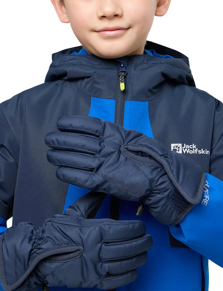 Jack Wolfskin Unisex Kinder Easy Entry Glove K Handschuh, Night Blue, 116 night blue 128, night blue