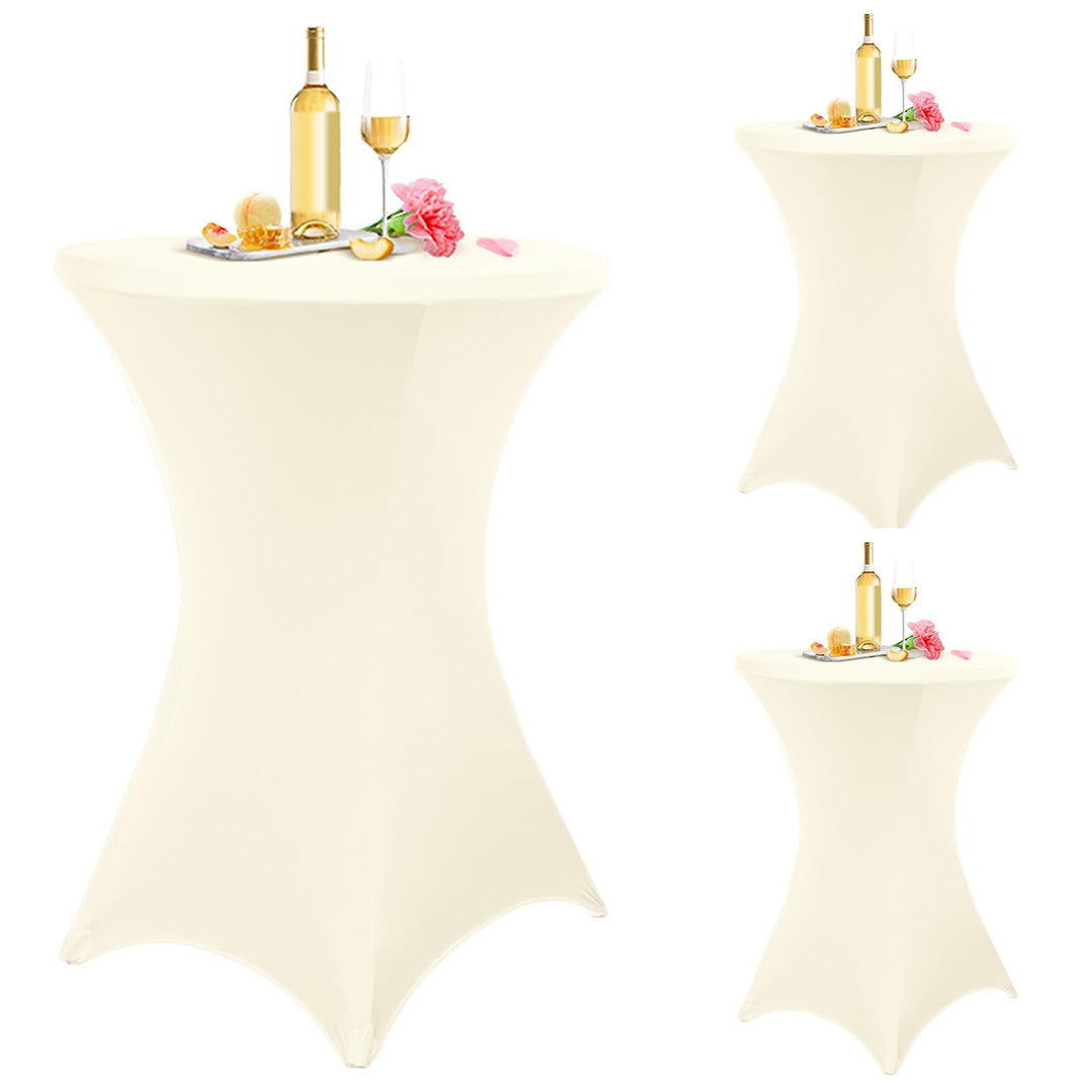 Pesonlook 3er-Set Stretch Stehtisch Husse für Bistrotisch Ø 80-85 cm Elegante,Verstärkung im Fussber