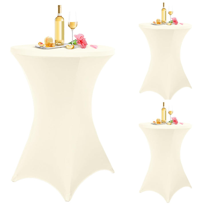 Pesonlook 3er-Set Stretch Stehtisch Husse für Bistrotisch Ø 80-85 cm Elegante,Verstärkung im Fussber