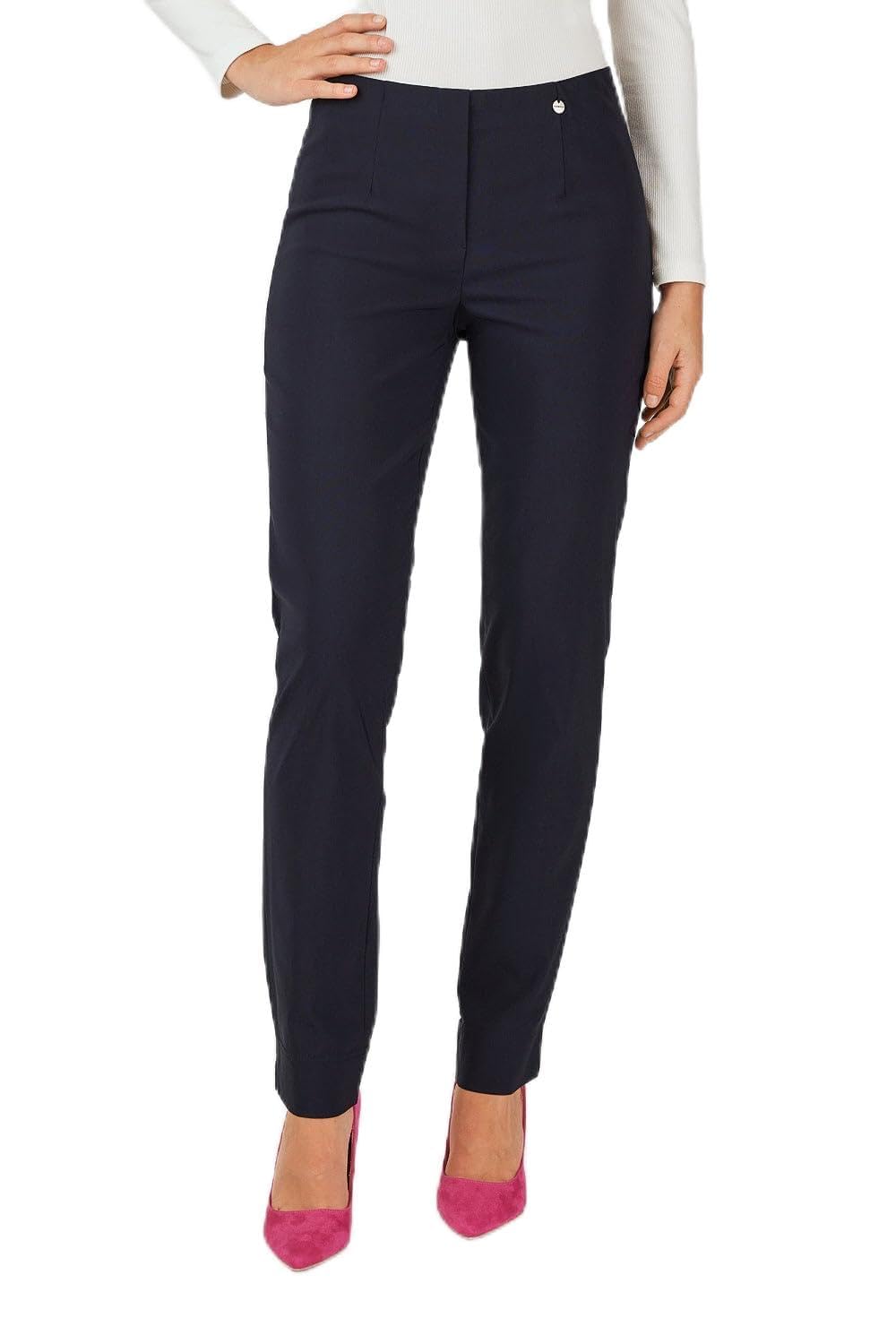 Robell Style Marie - Stoffhose Damen high Waist - Damenhose Power Stretch - Bengaline Stoff Hose mit
