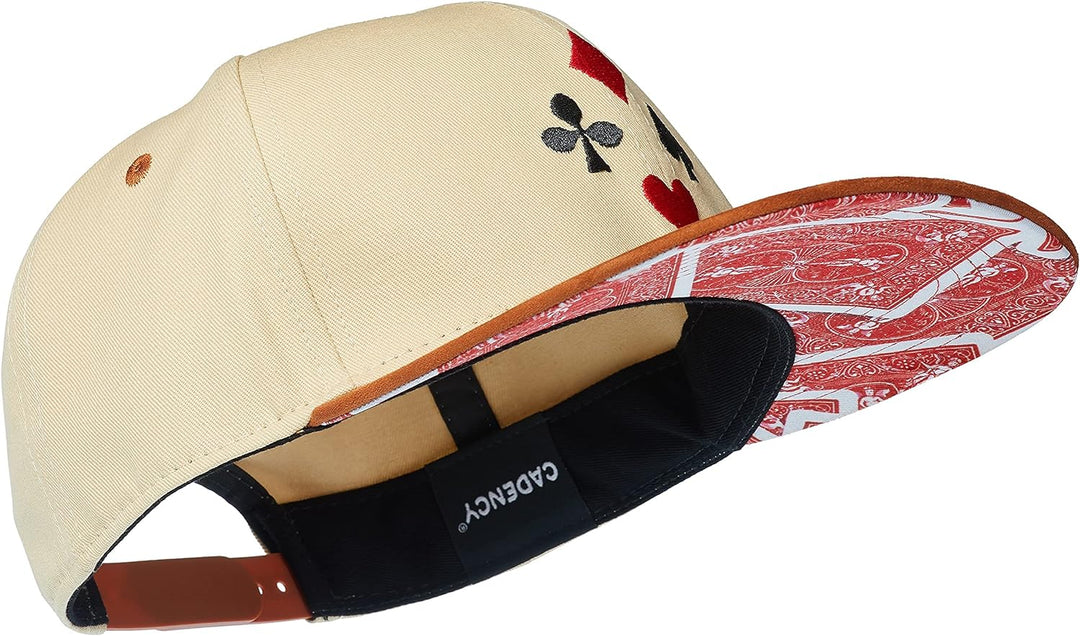 Cadency® Snapback Cap Poker, Damen und Herren, Beige, Unisex, Grössenverstellbar