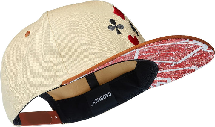 Cadency® Snapback Cap Poker, Damen und Herren, Beige, Unisex, Grössenverstellbar