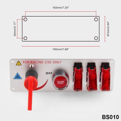 Racing Zündschalter, Asudaro 12V Racing Panel Racing Panel Zündschalter Motorstartschalter Panel Ren