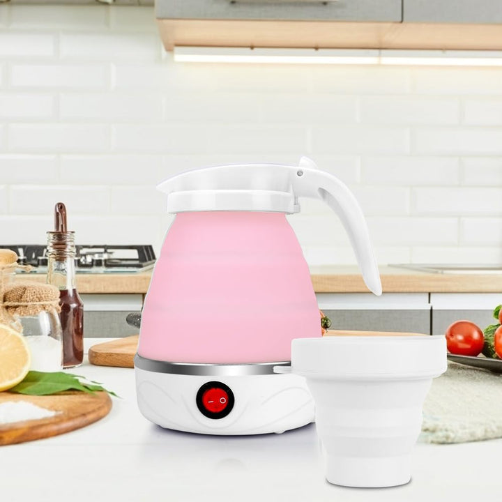 RANJIMA Wasserkocher Faltbar, 0.6L Tragbarer Camping Wasserkocher Elektrischer Wasserkocher Mini Rei