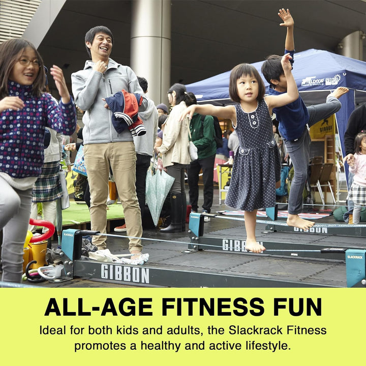 Gibbon Slacklines Slackrack Fitness Edition, grau/blau, Aufbaulängen: 2 oder 3 Meter, mit 2 Handgrif