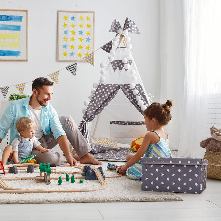 2-Set Aufbewahrungsbox Kinder (37x25x21cm) I Aufbewahrungskorb für Kinderzimmer und Wohnbereich I Ki