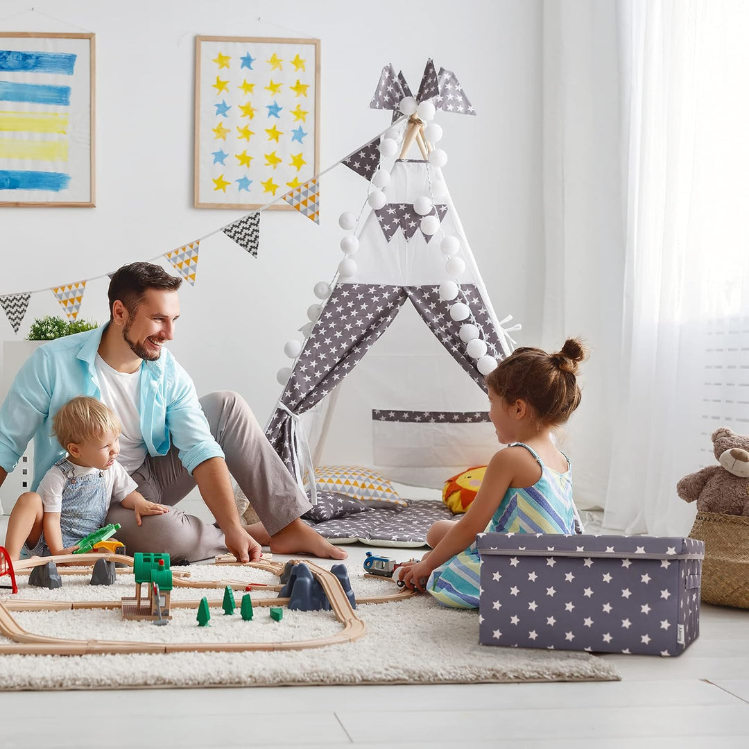 LIFENEY 2-Set Aufbewahrungsbox Kinder (37x25x21cm) I Aufbewahrungskorb für Kinderzimmer und Wohnbere