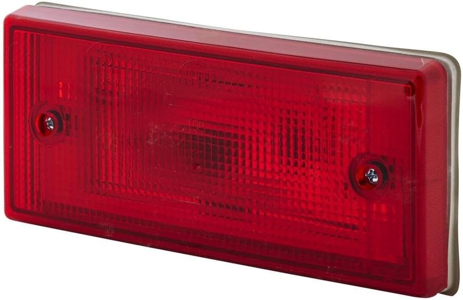 HELLA - Nebelschlussleuchte - Halogen - 24/12V - Einbau - Lichtscheibenfarbe: rot - Stecker: Flachst