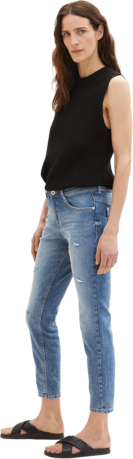 TOM TAILOR Damen Tapered Relaxed Jeans 28W / 32L 10142 - Light Stone Blue Denim, 28W / 32L 10142 - L
