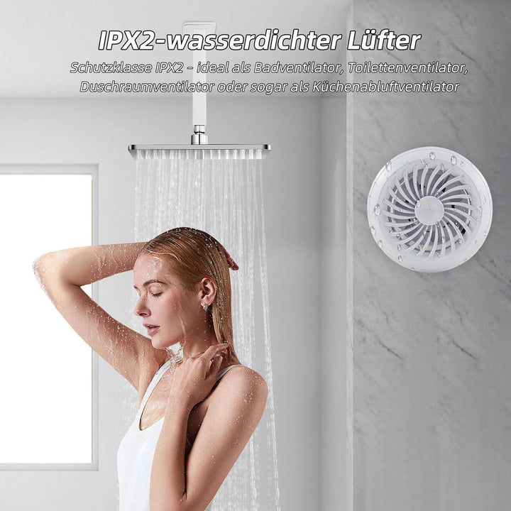 Badlüfter 100mm, 130m³/h Abluftventilator mit Fernbedienung, Rohrventilator, 3 Geschwindigkeiten Lüf
