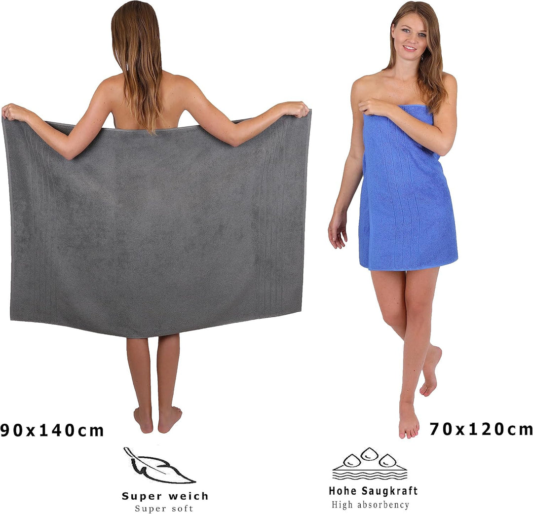 Betz 8er Set Handtücher Handtuch Deluxe 100% Baumwolle 2 Badetücher 2 Duschtücher 2 Handtücher 2 Sei