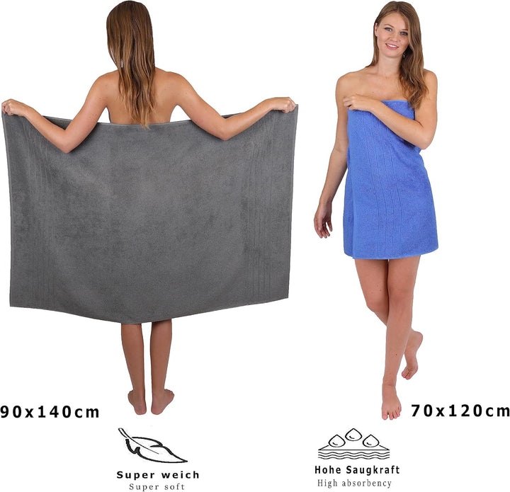 Betz 8er Set Handtücher Handtuch Deluxe 100% Baumwolle 2 Badetücher 2 Duschtücher 2 Handtücher 2 Sei
