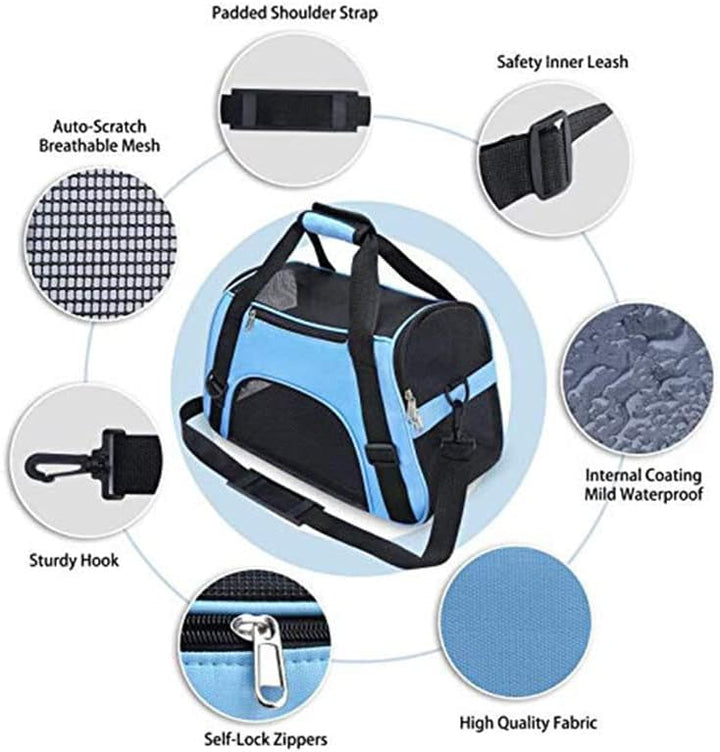 EHOTER Tragbare Haustiertasche Transportbox Katzentiertasche mit Schultergurten für Haustiere Katzen
