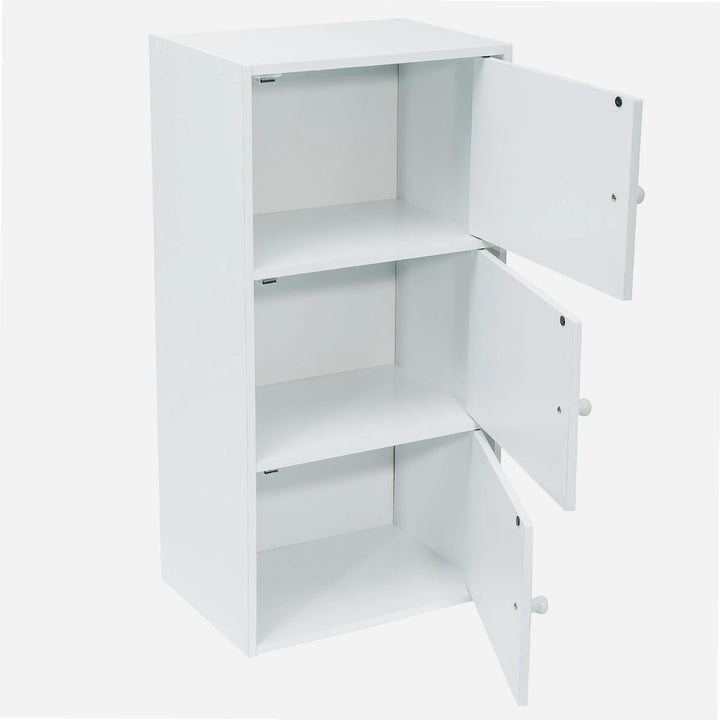 WERKA PRO Weisses Möbel mit Türen 3 Türen (80 x 40 x 29 cm) 3 Türen (80 x 40 x 29 cm) Weiss, 3 Türen