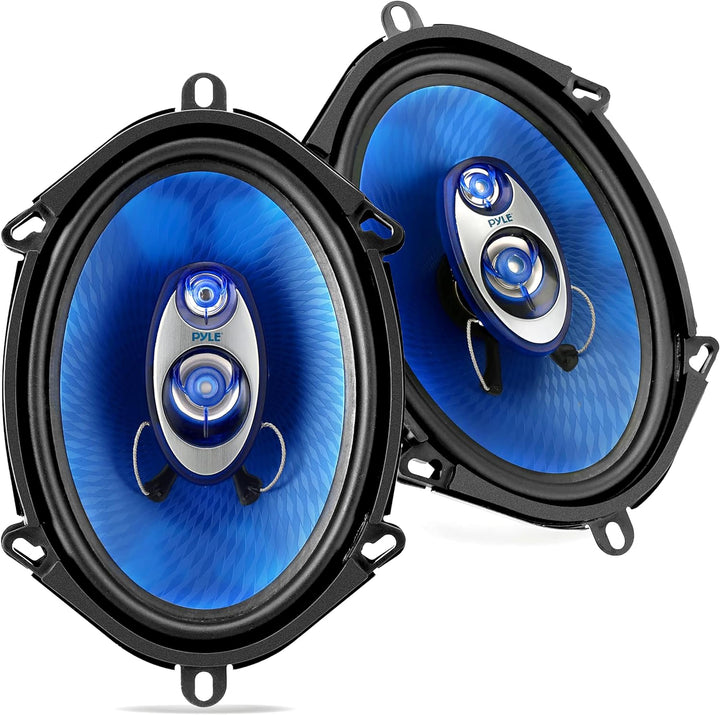 Pyle Auto Lautsprecher 5x7 Zoll 3 Wege Set 300W - Einbaulautsprecher Auto Kfz Lautsprecher mit Hocht