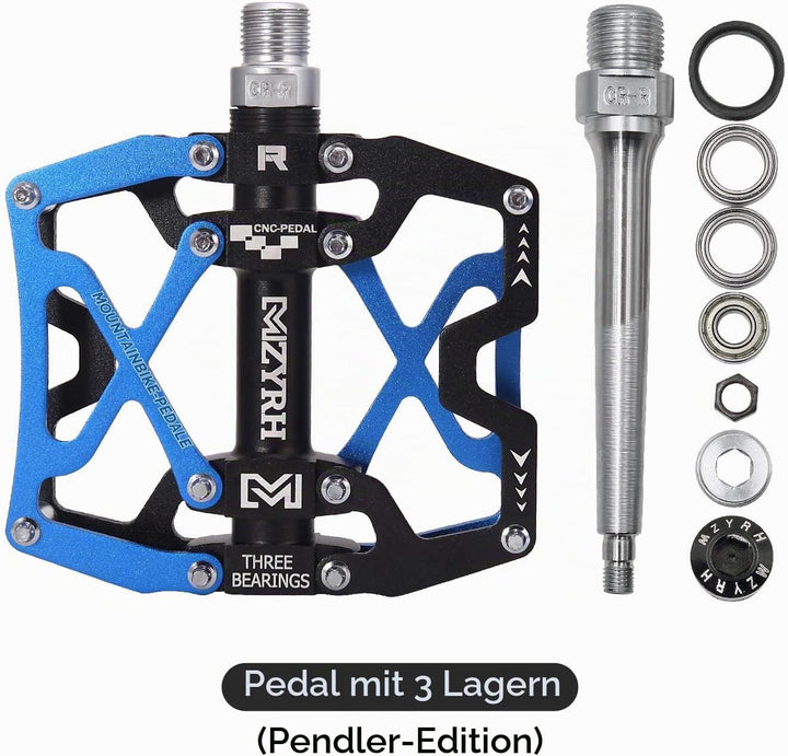 MZYRH Mountainbike Pedale, ultrastarke Bunte CNC Aluminiumlegierung maschinell bearbeitet 9/16 "Radv
