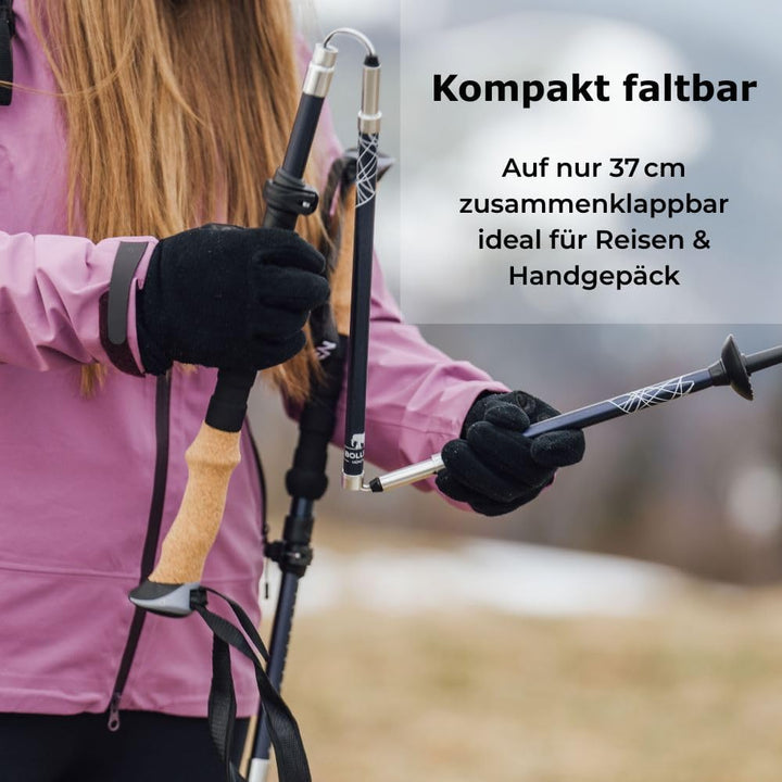 BOLLSEN Expedition Pro Wanderstöcke faltbar – Leichte Aluminium Trekkingstöcke, faltbar & höhenverst