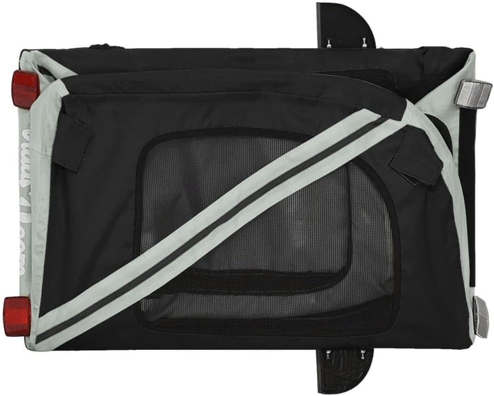 vidaXL Fahrradanhänger Hunde Hundeanhänger Hundetransporter Oxford-Gewebe Eisen Grau 122 x 52 x 53 c