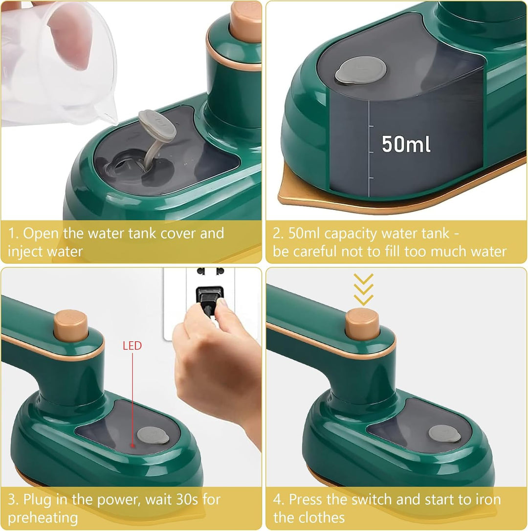 Tragbarer Mini Bügeleisen Faltbares Reise Bügeleisen Dampfbügeleisen Mini Dampfbügeleisen Handbügelm