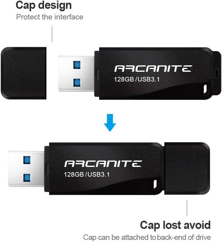 ARCANITE 128 GB USB 3.1 SuperSpeed USB-Stick, Lesegeschwindigkeit von bis zu 400 MB/s, 128 GB USB 3.