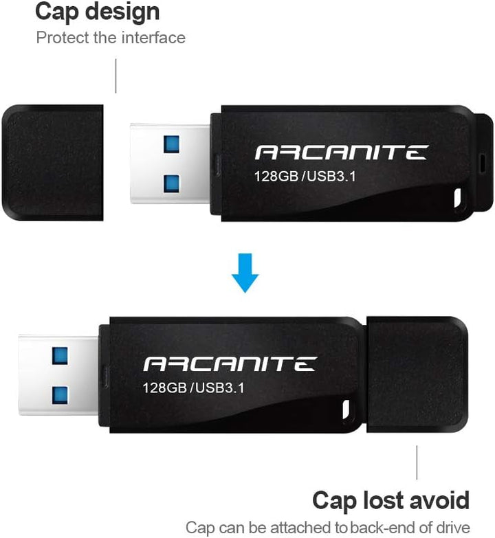 ARCANITE 128 GB USB 3.1 SuperSpeed USB-Stick, Lesegeschwindigkeit von bis zu 400 MB/s, 128 GB USB 3.