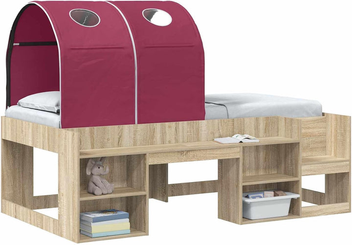 Bettunnel aus Polyester in Rot 211 x 52,5 x 2 cm, 2 Stück, ideal als Zubehör für Lattenrost und Bett