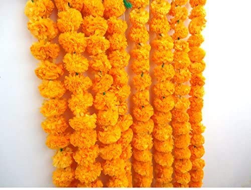 Estationeryhouse 1,5 m Lange Ringelblumen-Girlanden Kunstblume Hochzeit Mehndi Party (10 Stück) (Hel