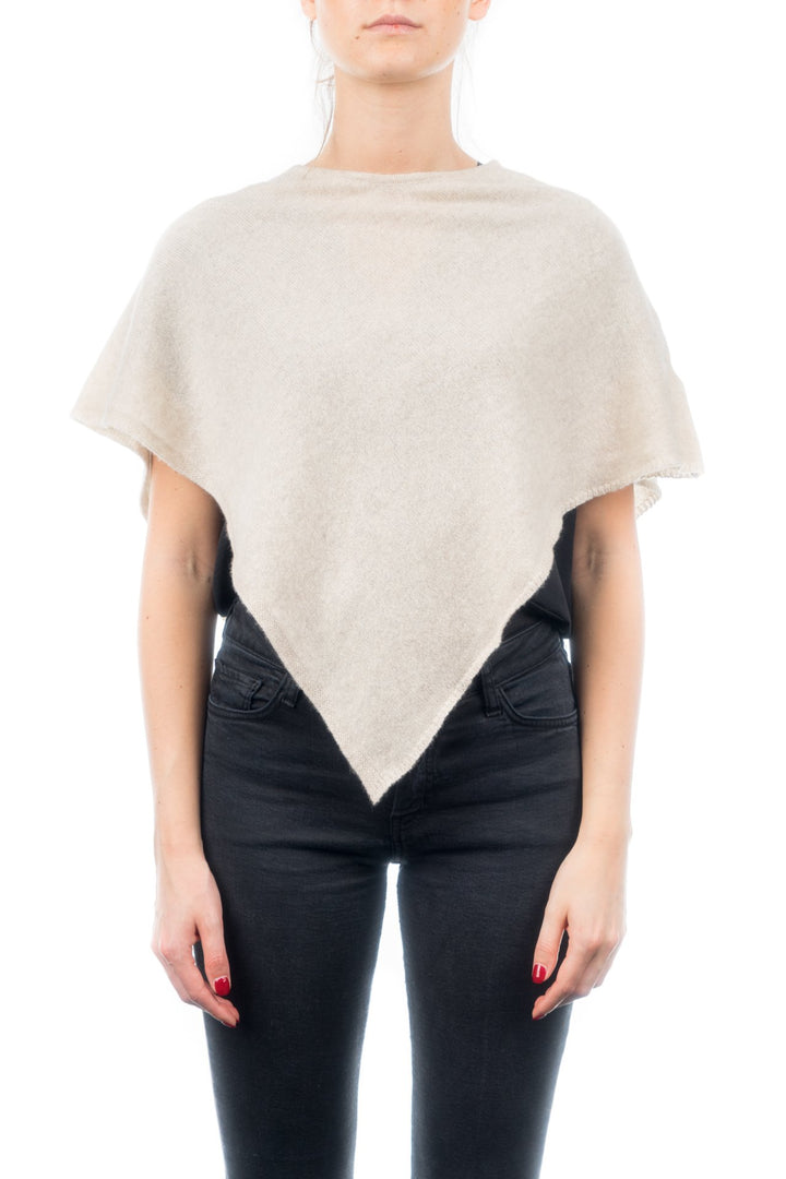 Dalle Piane Cashmere - Kurzer Poncho aus 100% Kaschmir - für Frau Einheitsgrösse Grosse Grössen Beig