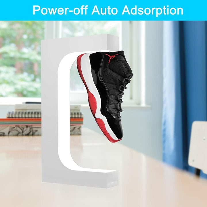 UVEHAS Schwebendes Schuh-Display Magnetischer Schwebe-Schuhständer mit LED-Licht, Rotierendes Schweb