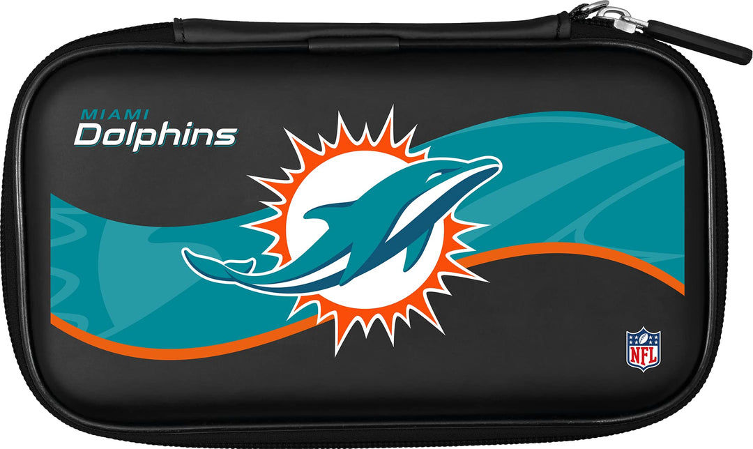 Offiziell lizenzierte NFL Miami Dolphins Professional EVA Dart Case (W422), Schwarz , Offiziell lize