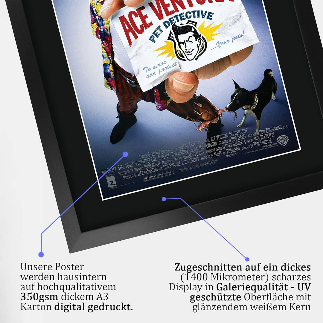 HWC Trading Ace Ventura Pet Detective A3 Gerahmte Signiert Gedruckt Autogramme Bild Druck-Fotoanzeig