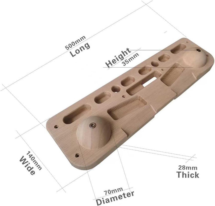 Dilwe Holz-Hangboard, Kletter-Hangboard, Fingerboard-Klettern mit Schrägen und Fingerlöchern, für Fa