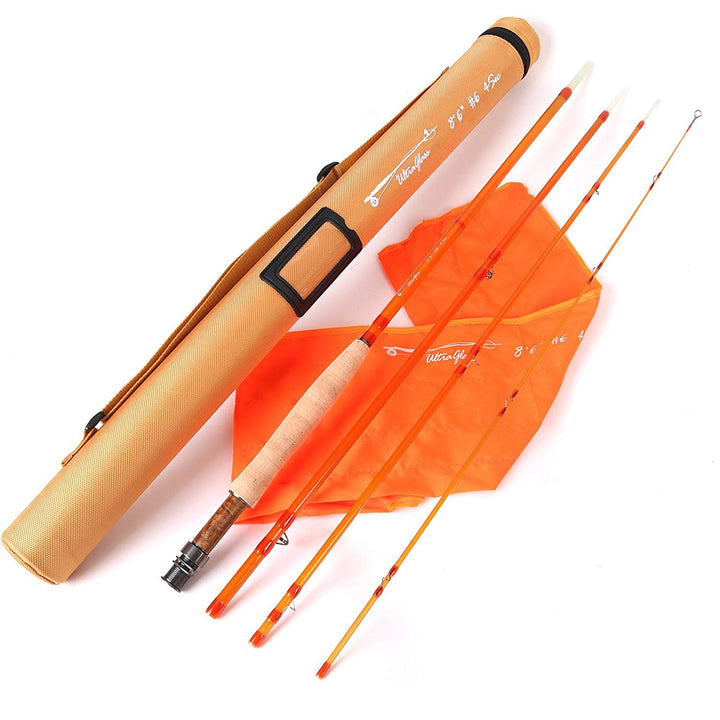 MAXIMUMCATCH Glasfaser Fliegenrute Blau Orange Weiss Lila Fliegenfischen Rute in 7’/8’/8’6’’, 3/5/6w