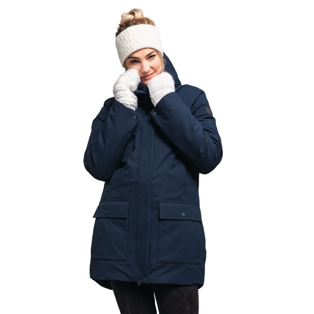 Schöffel Damen Ins. Parka Rotterdam L, wind- und wasserdichter Damen Parka mit verstellbarer Taille,