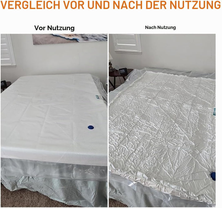 Vakuumbeutel für Matratzen 200x250cm Matratze Vakuumieren Aufbewahrungsbeutel mit Spanngurten für Um