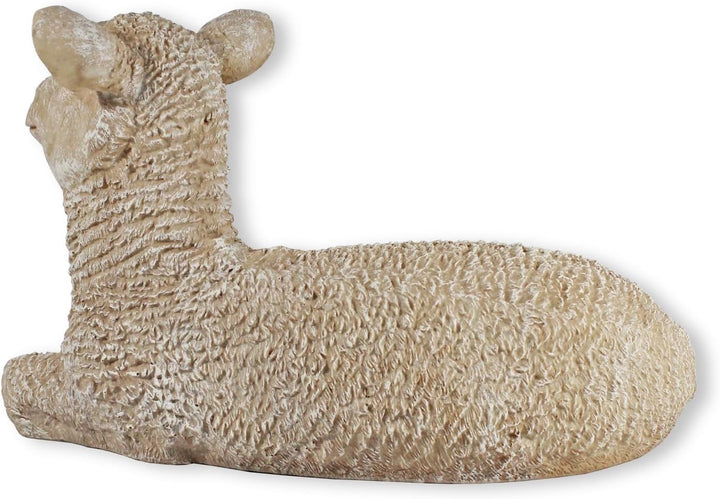 Fachhandel Plus Dekofigur Lamm Lotta liegend Gartendeko Tierfigur Schaf Lämmchen Gartenfigur