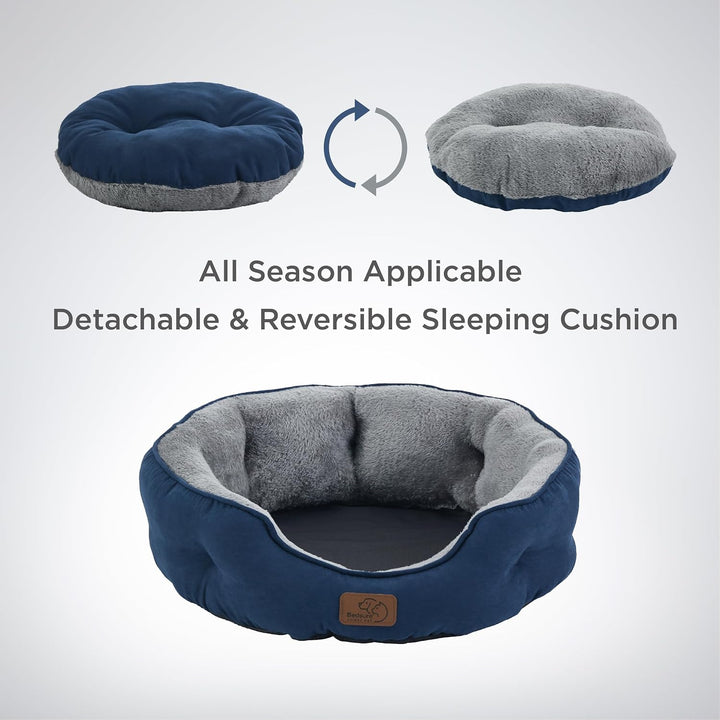 BEDSURE Katzenbett waschbar Katzen Bettchen - 63x53x20cm Katzenkorb mit Zweiseitig Innenkissen Katze